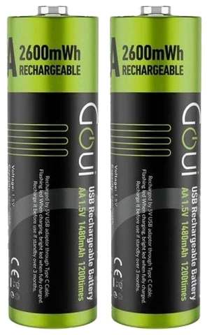 Rechargeable AA Battery (2Pcs) Black